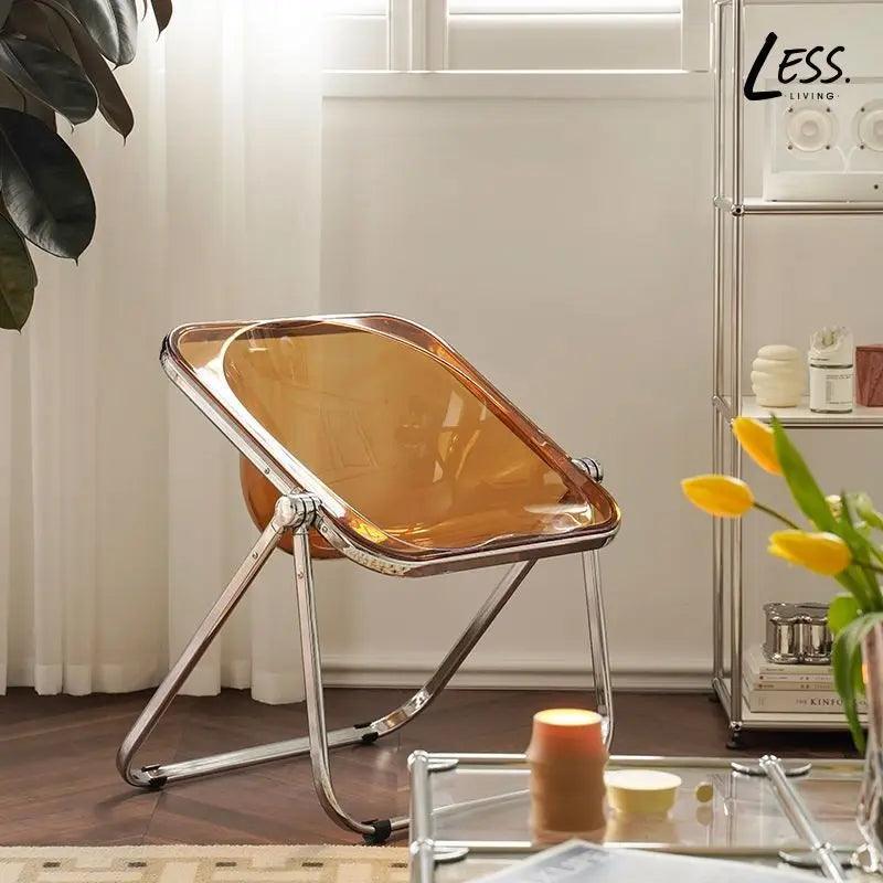 INS Style Folding Chair Korean Simple Creative Acrylic Chair Designer Leisure Chair Coffee Shop Dining Chair - Pacisia