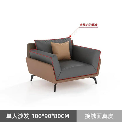 Nordic Style Leather Sofa Bed Living Room Unusual Modern Couch Luxury Longue Recliner Straight Large Divano Home Furniture - Pacisia