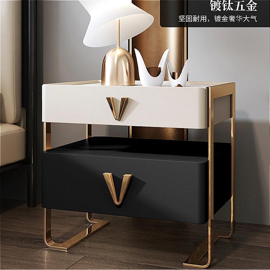 Nightstand Bedroom Furniture Light luxury Rock plateBedside Table household Wooden Side Bed Table mesita de noche Home Furniture - Pacisia