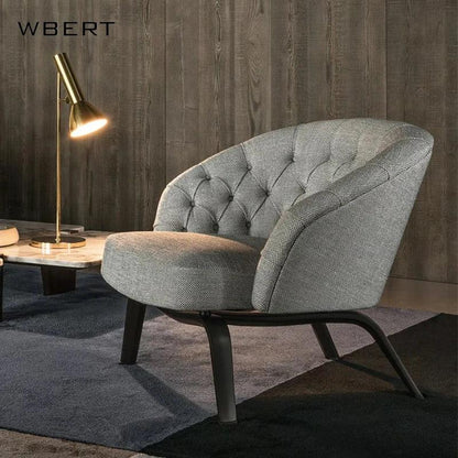 Wbert Minimalist Designer With Italian Leather And Cloth Modular For Bedroom Living Room Dining Hotel Beauty Sofa Chair - Pacisia