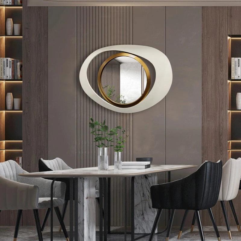 Bedroom Irregular Decorative Mirrors Wall Luxury Golden Wavy Decorative Mirrors Nordic Espejos Cuerpo Entero House Decoration - Pacisia