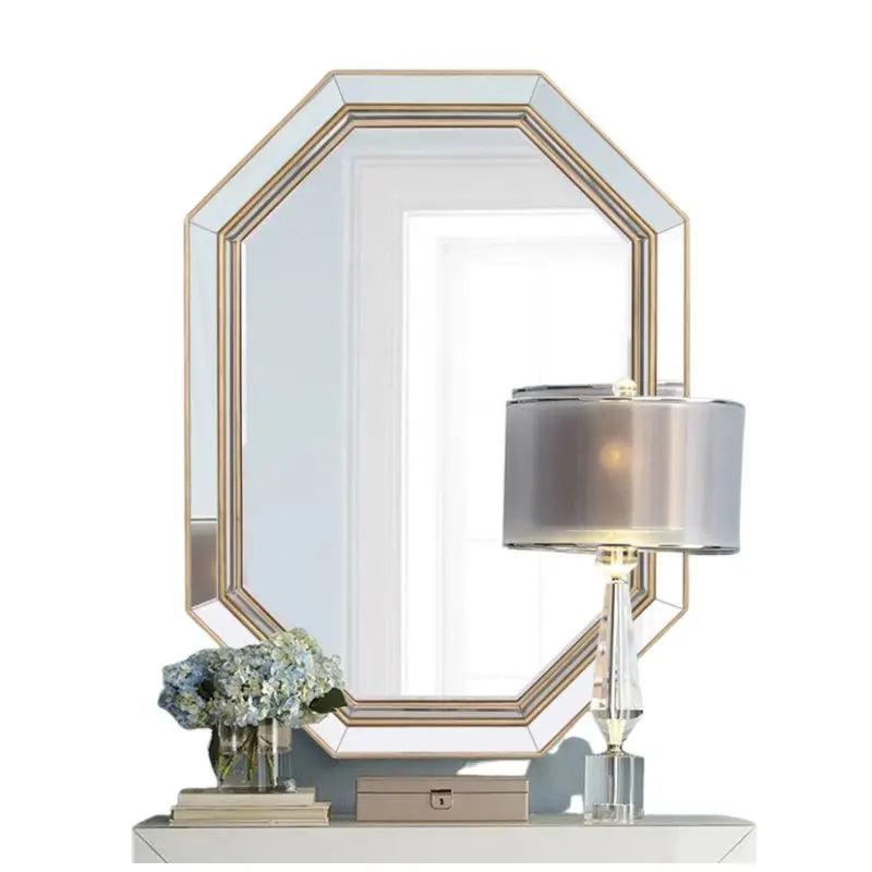 Gold Frame Hanging Mirrors Makeup Bedroom Large Korean Mirrors Irregular Aesthetic Espelhos Decorativos Home Accessories - Pacisia