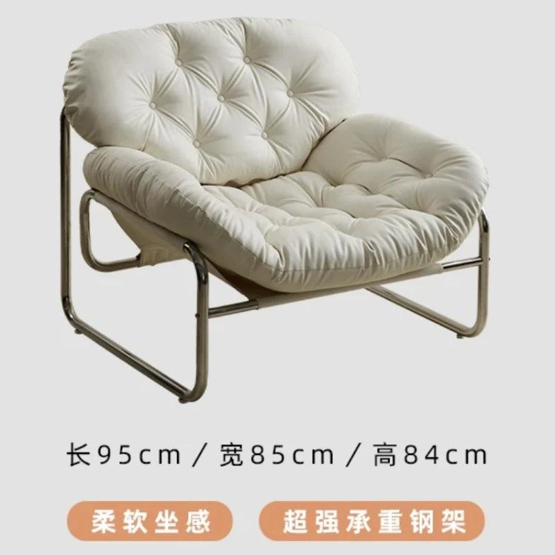 Single sofa chair minimalist light luxury cream style leisure chair living room medieval style retro sofa Living Room Furniture - Pacisia