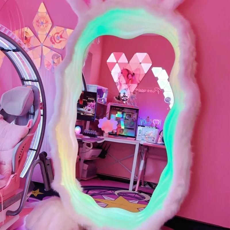 Wall Room Accessories Mirror Aesthetic Bedroom Large Mirrors Cute Home Dressing Lights Full Body Customize Room Decoration - Pacisia