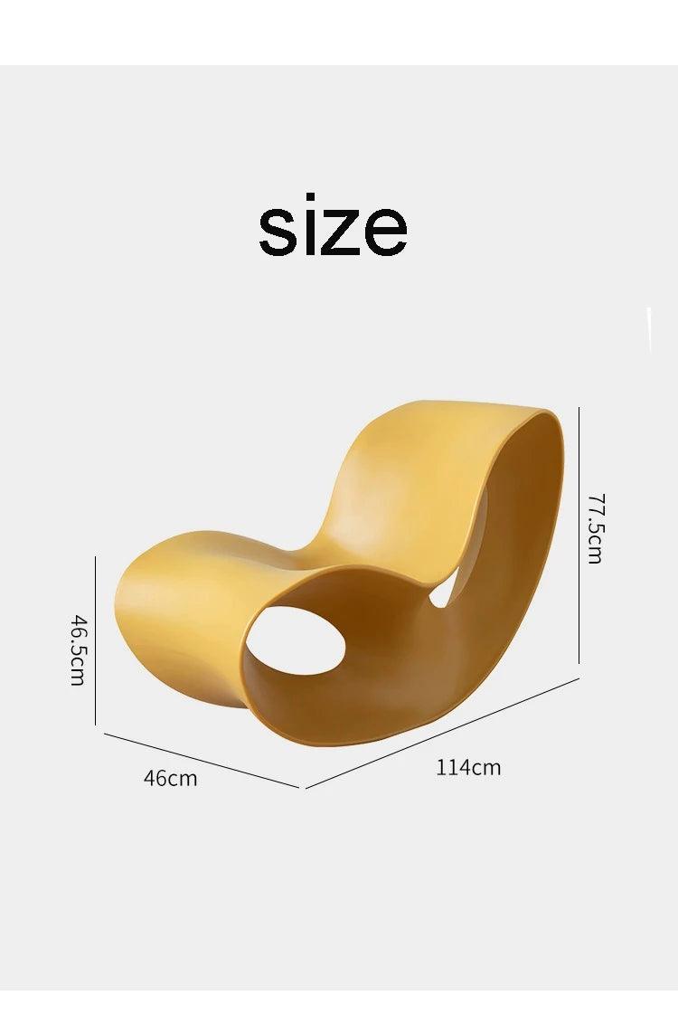 Modern Voido Design Rocking PE Plastic Lounge Chair Rotational-molded Polyethylene Lazy Sofa Chair Ins Post-modern Homestay - Pacisia