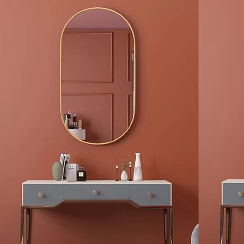 Wall Mount Mirror Aesthetic Frame Shower Makeup Mirrors Bedrooms Design Espejos Adhesivos Para Pared Decor Home Interior - Pacisia