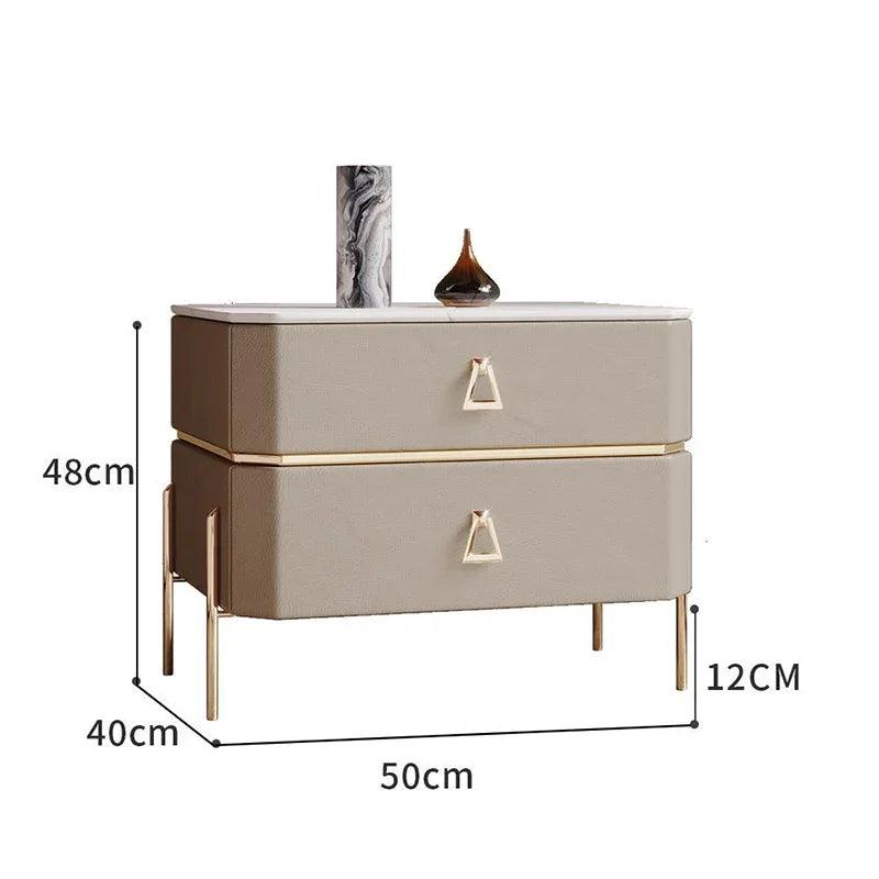 Gold Modern Nightstands Lamp Wireless Charging Smart Drawers Bedside Table Handle Living Room High Quality Mesilla Furniture - Pacisia