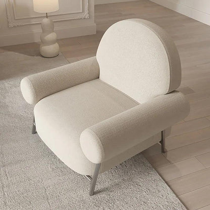 Joylove Living Room Single Sofa Designer Casual Net Red Ins Wabi Sabi Cream Style White Lamb Velvet Lazy Single Chair - Pacisia