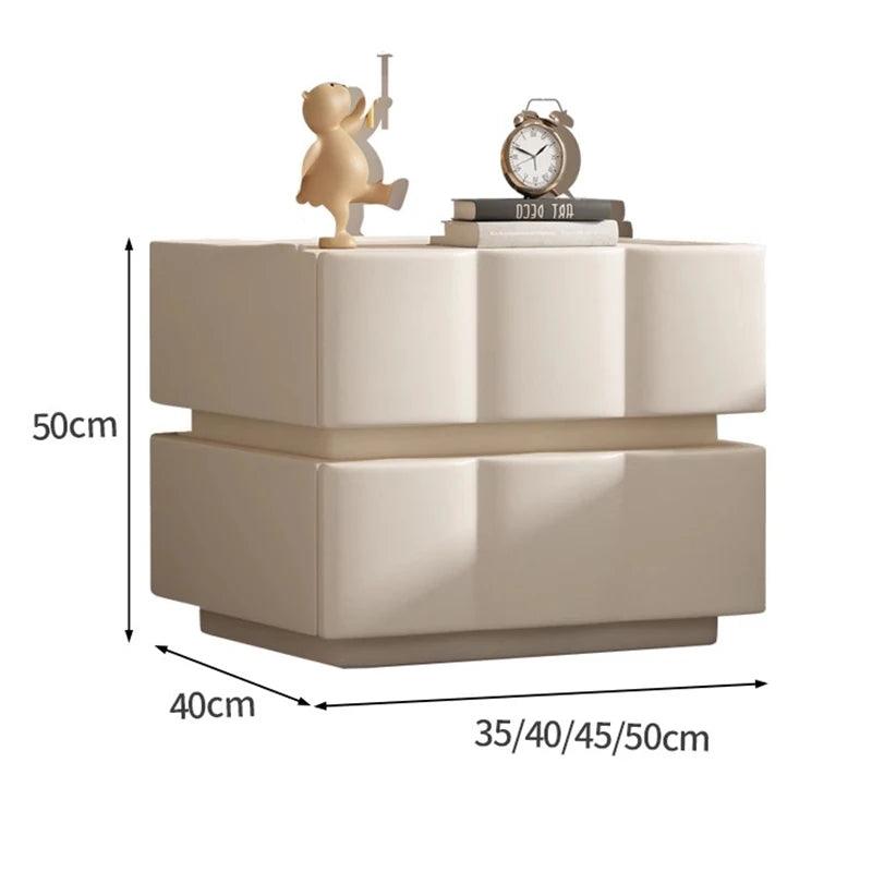 Hidden Cortex Nightstand Black Luxury High-end White Art Bedside Table Two Doors Simplicity Table De Chevet Bedrooms Furniture - Pacisia