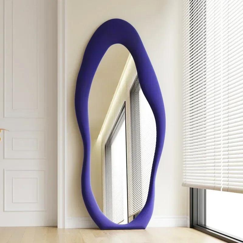 Large Wall Decorative Mirror Nordic Hanging Floor Irregular Cosmetic Full Body Mirror Bathroom Espejo Joyero Decoration Home - Pacisia