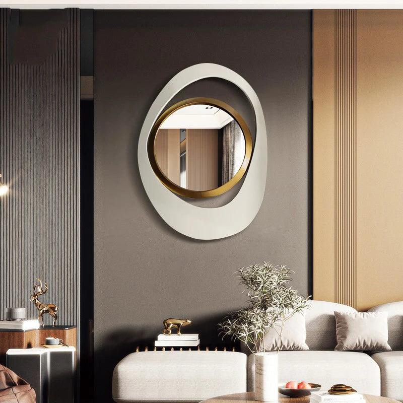 Bedroom Irregular Decorative Mirrors Wall Luxury Golden Wavy Decorative Mirrors Nordic Espejos Cuerpo Entero House Decoration - Pacisia
