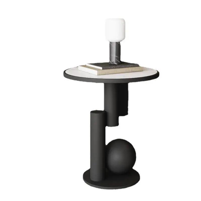 FULLLOVE Light Luxury Modern Bedside Table Bedroom Simple Furniture Sofa Wrought Iron Tea Table Ins Wind Rock Board Side Table - Pacisia