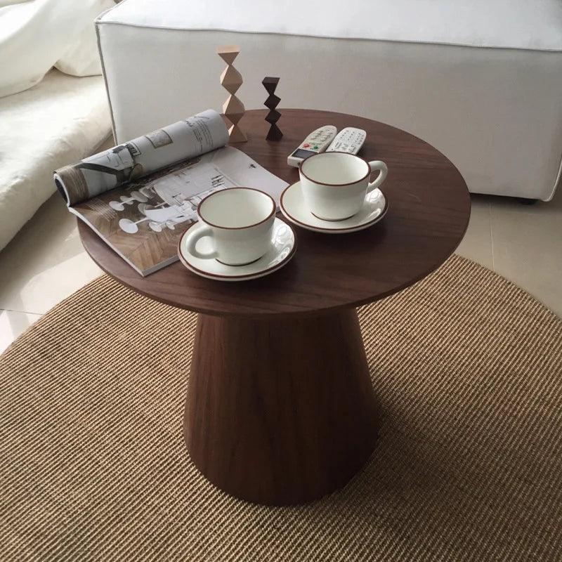 JOYLIVE Solid Wood Round Table Vintage Coffee Table Sofa Side Table Japanese Style Home Decoration 2022 New Dropshipping - Pacisia