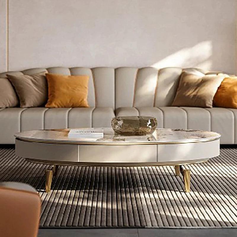 Side Luxury Coffee Table Multifunction Desk Nordic Round Dressing Coffee Table Storage Mesas De Centro Para Sala Home Furniture - Pacisia