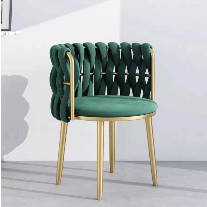 Nordic dining chair Home Living Room Casual backrest armchair Bedroom Makeup chair INS Cafe Chair Lobby Waiting sofa chair - Pacisia