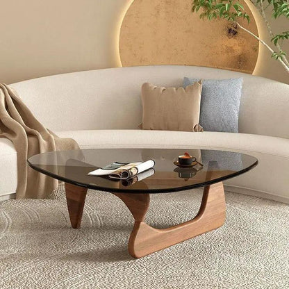 Household Glass Coffee Table Solid Wood Coffee Table Living Room Bedroom Minimalist Tea Table Fashion Modern Nordic Furniture - Pacisia