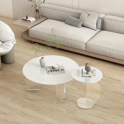 Nordic Round Coffee Tables Glass Luxury Modern Living Room Coffee Tables Unique Design Mesa Auxiliar Salon Home Furniture - Pacisia