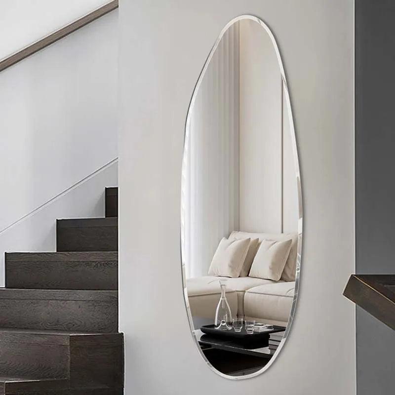 Bedroom Wall Mirror Led Light Luxury Aesthetic Living Room Vanity Mirror Korean Large Spiegel Met Verlichting Room Decor - Pacisia