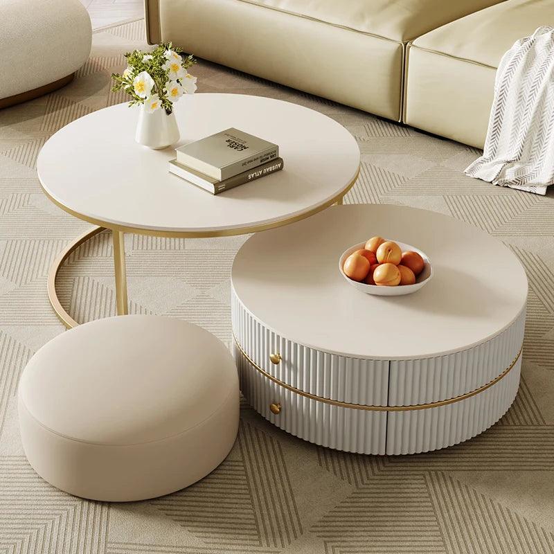 Salon Coffee Table Modern Storage Round Designer Table Minimalist Stands Mobile Design Muebles Para El Hogar Home Furniture - Pacisia