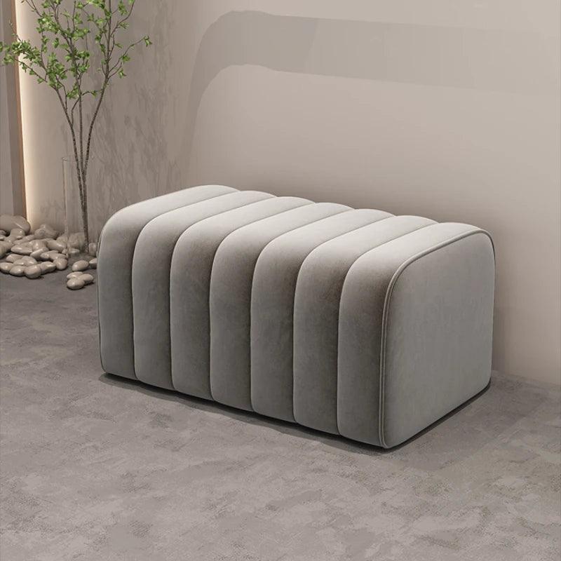 Modern shoe bench entrance Low stool hotel rests feet Sofa chair bedroom velvet bed end soft sofa bench design ottoman furniture - Pacisia