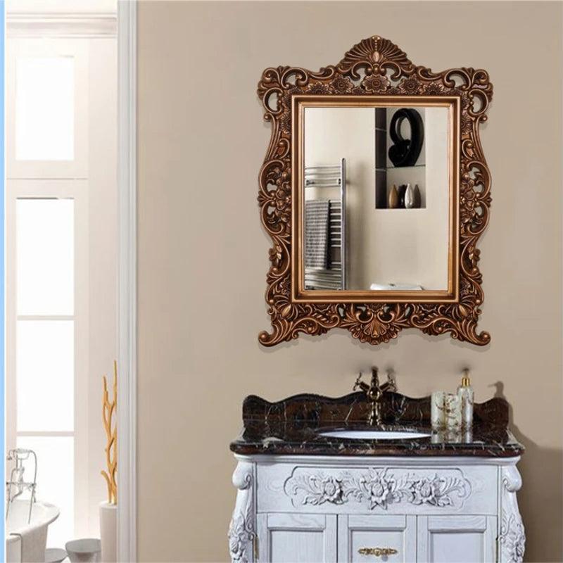 Large Decorative Mirror Wall Squares Bathroom Gold Full Body Aesthetic Decorative Mirror Makeup Espelho Grande Decoration Home - Pacisia
