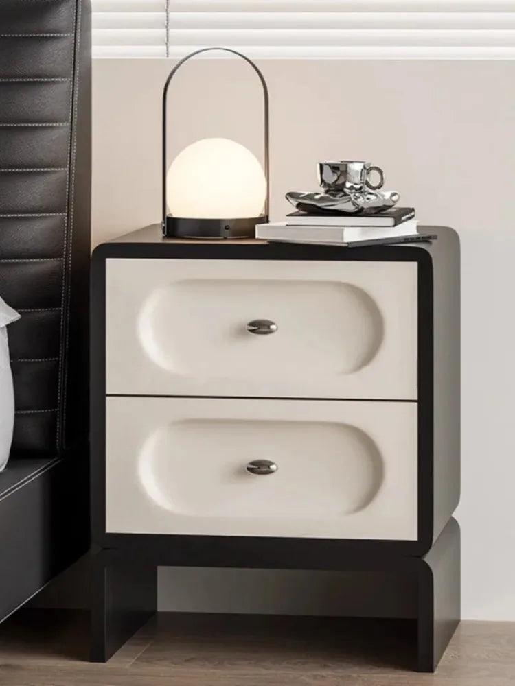 Luxury Cream Style Wood Minimalist Bedside Table Modern Childrens Cabinet Lockers Nightstands Mesa De Cabeceira Furniture Home - Pacisia