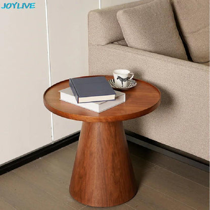 JOYLIVE Solid Wood Round Table Vintage Coffee Table Sofa Side Table Japanese Style Home Decoration 2022 New Dropshipping - Pacisia