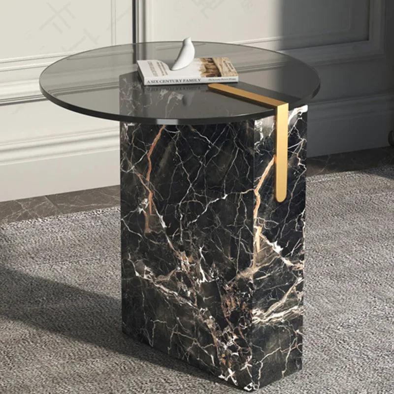 Italy Luxury Coffee Table Modern Unique Marble Round Transparent Glass Coffee Tables Corner Moveis Para Casa Bedroom Furniture - Pacisia