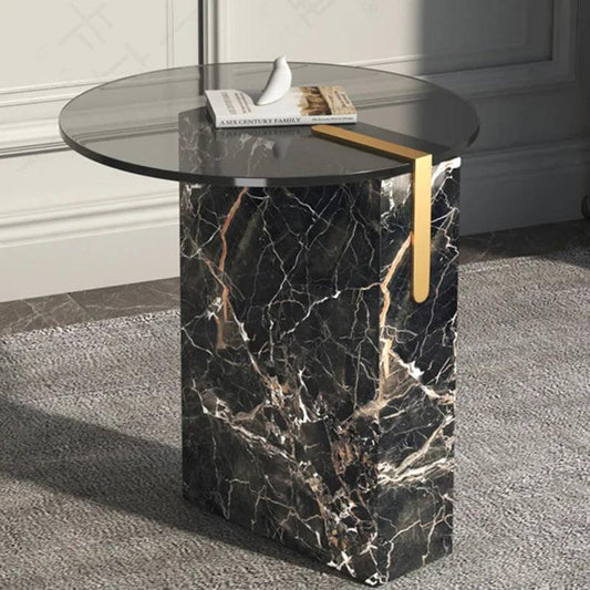 Italy Luxury Coffee Table Modern Unique Marble Round Transparent Glass Coffee Tables Corner Moveis Para Casa Bedroom Furniture - Pacisia