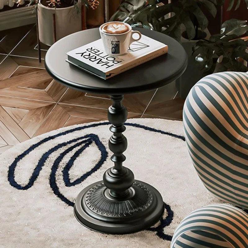 Living Room Side Table American Small Round Desk Light Luxury Coffee Table Retro Bedside Table Small Apartment Corner Desk - Pacisia