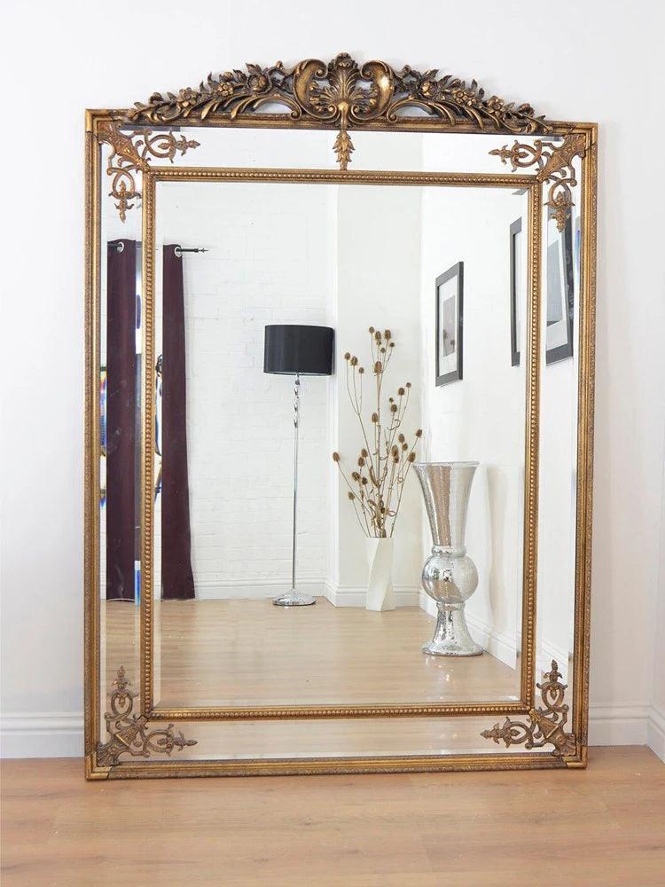Customized European style retro full body mirror,light luxury carved floor mirror,dressing mirror,wall mounted large mirror - Pacisia