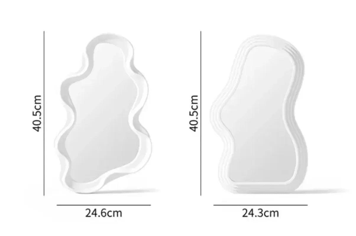 Cloud-shaped Makeup Mirrow Standing Mirror Bathroom Desk Standing Korean Hairdressing Wall Mirror Mural House Bedroom Decor - Pacisia