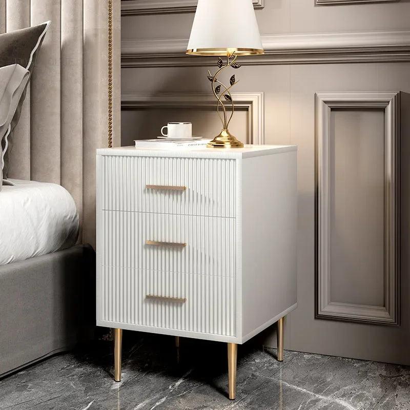Modern Minimalist Man-made Board Nightstands for Bedroom Furniture Nordic Designer Light Luxury Home Bedroom Mini Nightstand - Pacisia