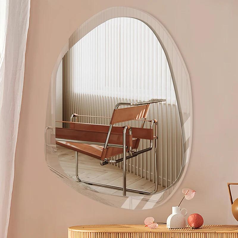 Vanity Large Wall Mirror Aesthetic Mirrors Light Desk Living Room Decoration Full Body Makeup Home Standing Decor Espelho Design - Pacisia