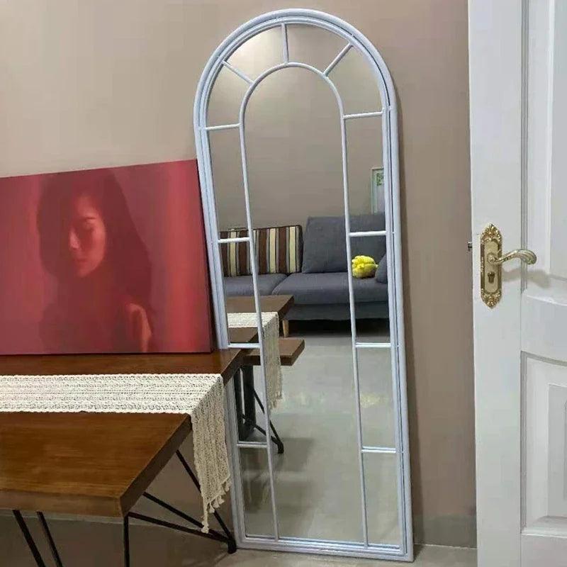 Farmhouse Wall Mirror Korean Aesthetic Arch Irregular Mirror Frame Full Body Espejo Cuerpo Entero Home Decoration Accessories - Pacisia