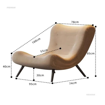 Luxury Living Room Single Sofa Chair Retro Small Apartment Home Furniture Modern Minimalist Leisure Chairs Designer Recliner - Pacisia