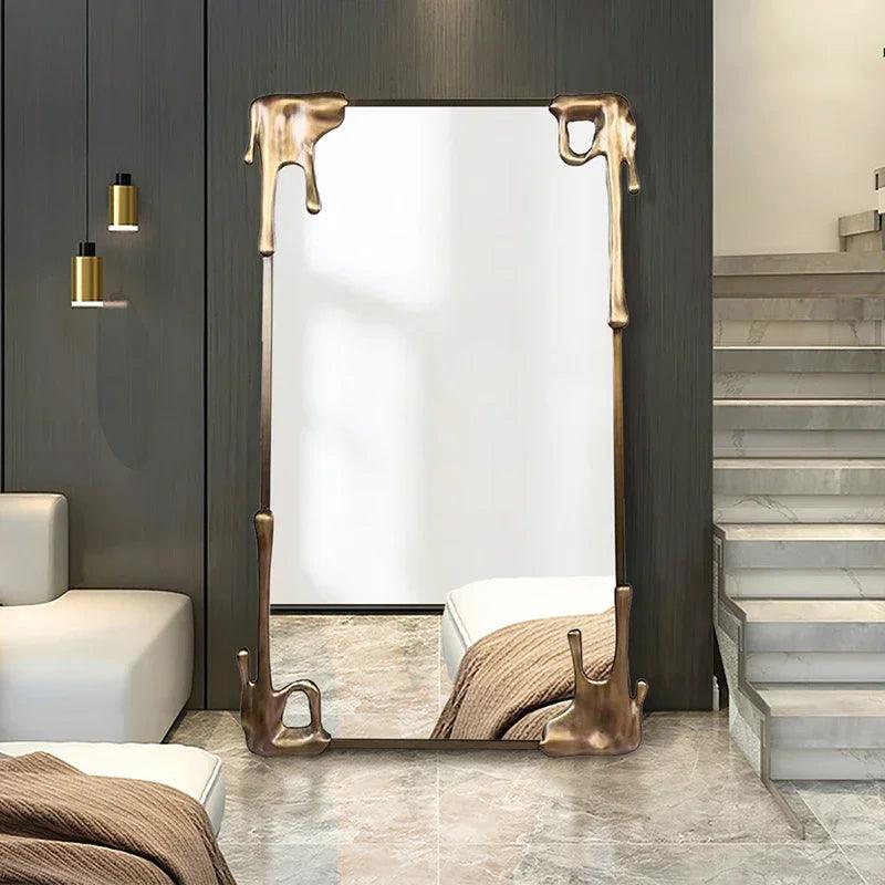 French retro large mirror, special-shaped, light luxury, Internet celebrity wall-mounted vanity mirror, ins style, high-end - Pacisia