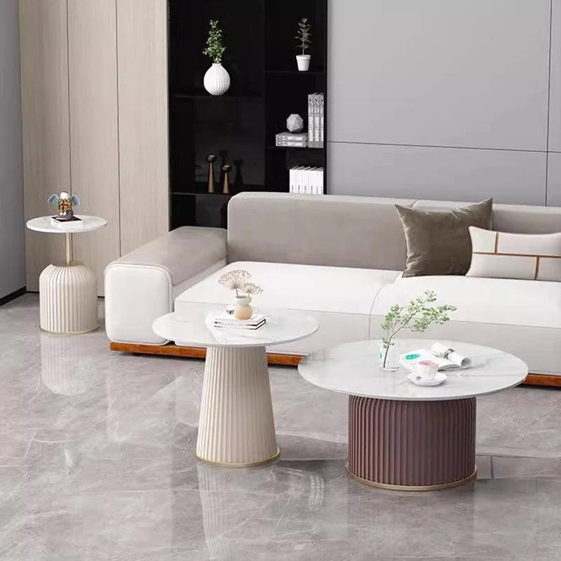 white luxury coffee tables modern aesthetic premium minimalist coffee tables marble effect glam cabeceros home furniture - Pacisia