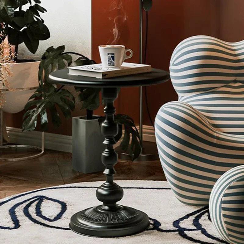 Living Room Side Table American Small Round Desk Light Luxury Coffee Table Retro Bedside Table Small Apartment Corner Desk - Pacisia