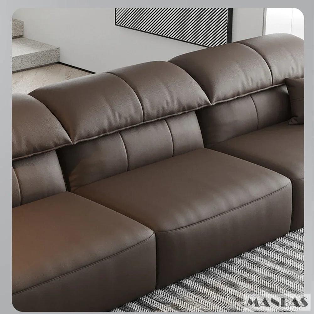 Linlamlim Electric Sofa Convertible for Cinema Living Room | Genuine Leather Electric Multifunction Sofa Bed | Folding Sofa Beds - Pacisia