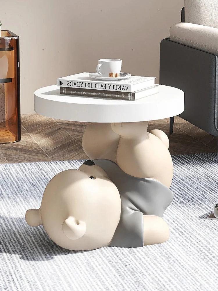 Home Decor Vigorous Bear Statue Side Table Nordic Living Room Animal Coffee Table Sofa Corner Table Room Decor Bedside Cupboard - Pacisia