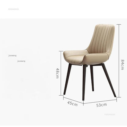 Modern Minimalist Dining Chairs Home Restaurant Backrest Dining Stool Restaurant Luxury Leather Furniture Dinning Chair - Pacisia