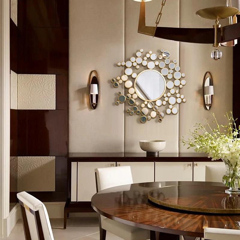 Large Luxury Decorative Mirrors Wall Round Aesthetic Girls Decorative Mirrors Circle Decorazioni Casa Decoration Living Room - Pacisia
