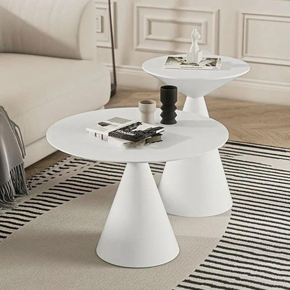 Round Light Luxury Metal Coffee Table Living Room Furniture Sofa Side Table A Few Balcony Tea Table Bedroom Nightstand - Pacisia