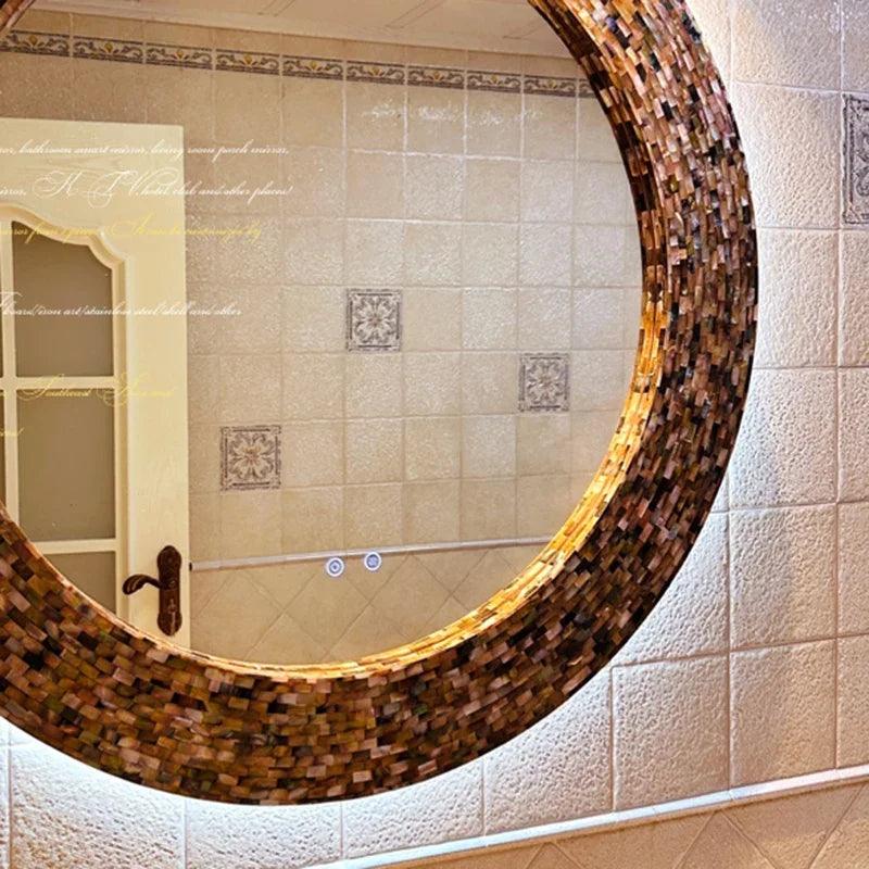 Compact Wall Mirror Japanese Aesthetic Unbreakable Portable Mirror Bathroom Glass Holder Specchio Da Parete Quirky Home Decor - Pacisia