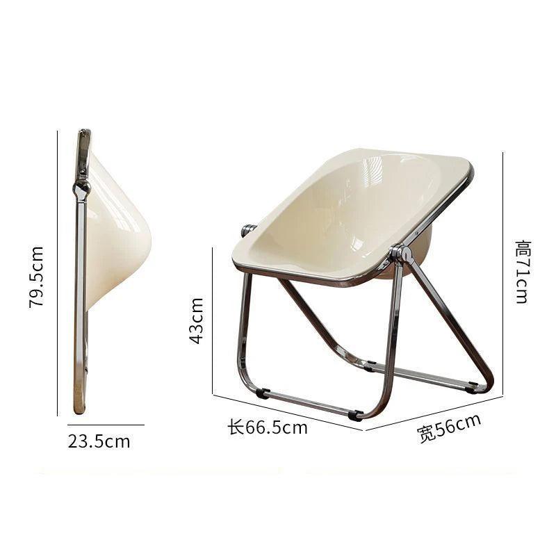 INS Style Folding Chair Korean Simple Creative Acrylic Chair Designer Leisure Chair Coffee Shop Dining Chair - Pacisia