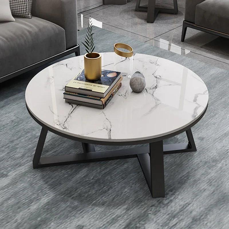 Light Luxury Nordic Coffee Tables Round Small Apartment Bar Club Side Table Simple Aesthetic Unique Muebles Office Furniture - Pacisia