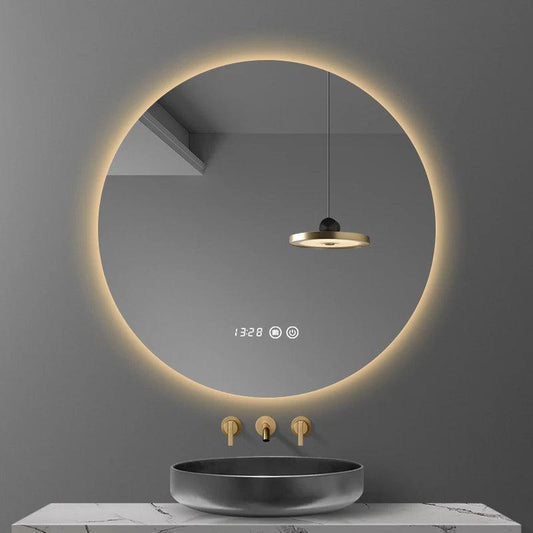 40/50/60CM Round Smart LED Bathroom Mirror 3 Color Adjustable BackLight With Defogging Decorative Mirrorg For Hotel Bedroom - Pacisia