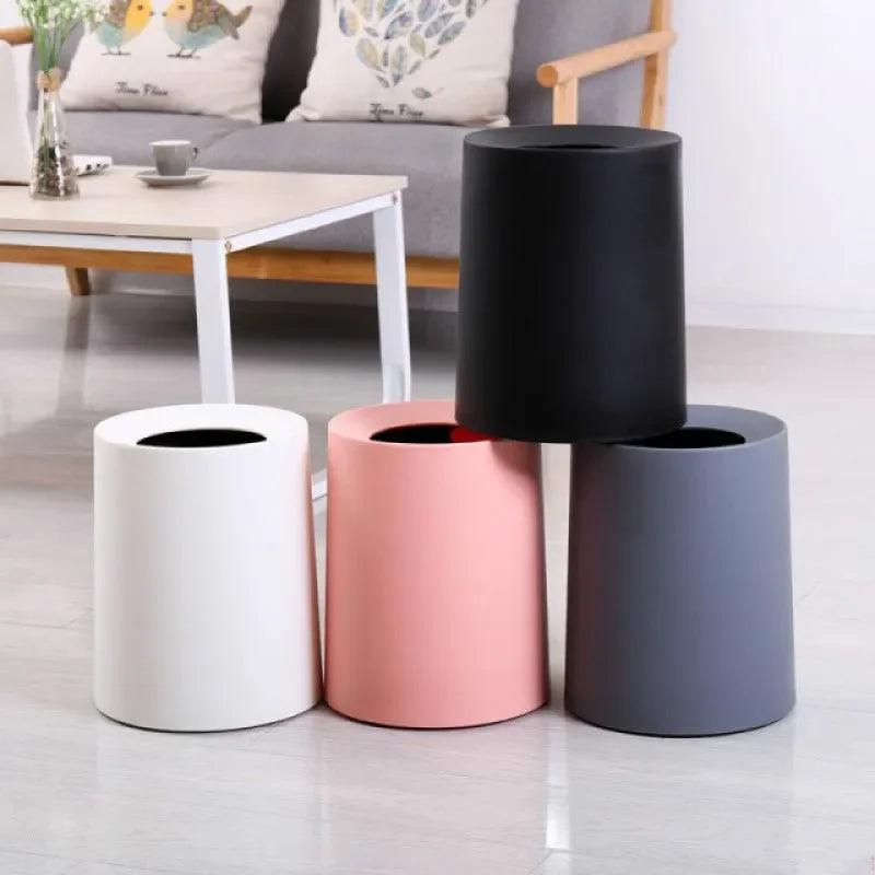 Nordic Creative Simple Trash Can Japanese Style Home Living Room Bathroom Uncovered Double Large Office Paper bucket YHJ120507 - Pacisia