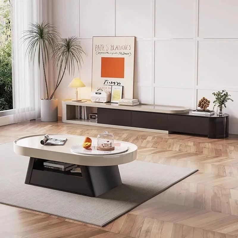 Modern Design Coffee Tables Oval Living Room Wood Minimalist Coffee Tables Luxury Nordic Stoliki Kawowe Bedroom Furniture - Pacisia